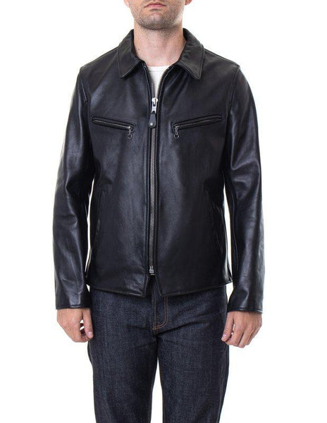 ジャケット・アウター Schott LOOSE FIT LEATHER JKT Schott NYC James Men's Retro Style Naked Cowhide Leather Jacket
