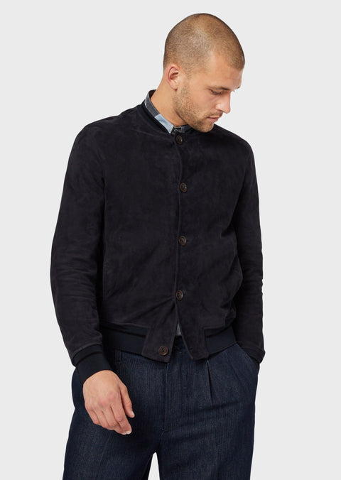 GIORGIO ARMANI Lambskin nubuck leather blouson