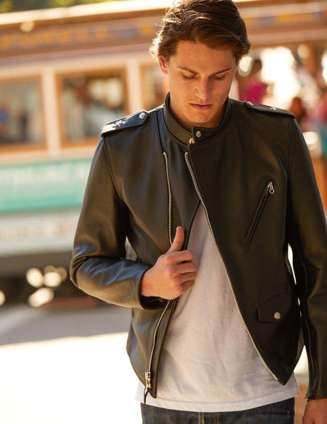 Schott NYC Cafecto Steerhide Hybrid Cafe Racer Asymmetrical