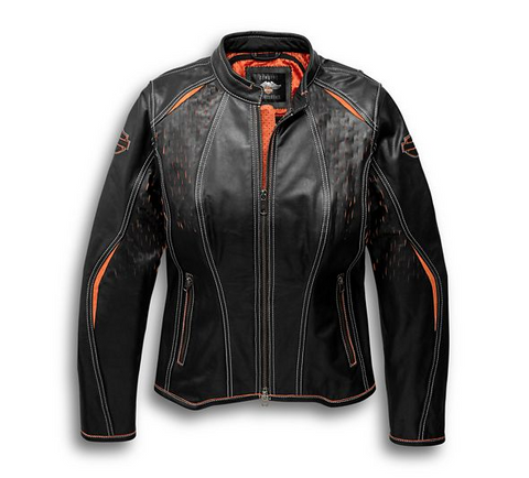 HARLEY DAVIDSON Women's Harker Perforated Leather Jacket with Coolcore Technology