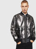 DIESEL L-STEWARD-FOIL Bomber jacket in metallic leather