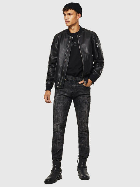 DIESEL L-JOSEPH Leather bomber jacket