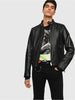 DIESEL L-RUSHIS Leather biker jacket with side buckles