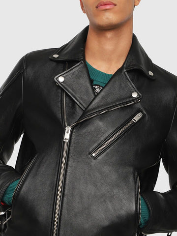 DIESEL L-KRAMPIS Leather motorcycle jacket