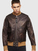 DIESEL L-OIUKI Aviator jacket in aged leather