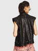 DIESEL L-DROPPET Sleeveless biker jacket in leather