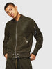 DIESEL L-NIKOLAI Bomber jacket in waxed suede