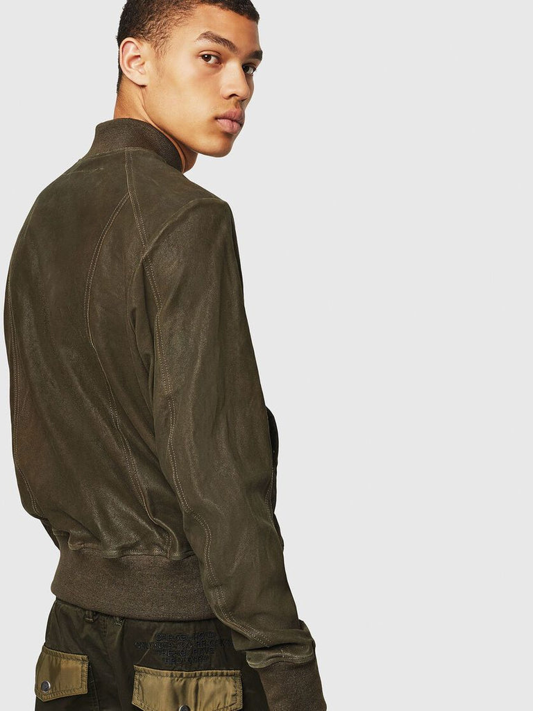 DIESEL L-NIKOLAI Bomber jacket in waxed suede – Express Current