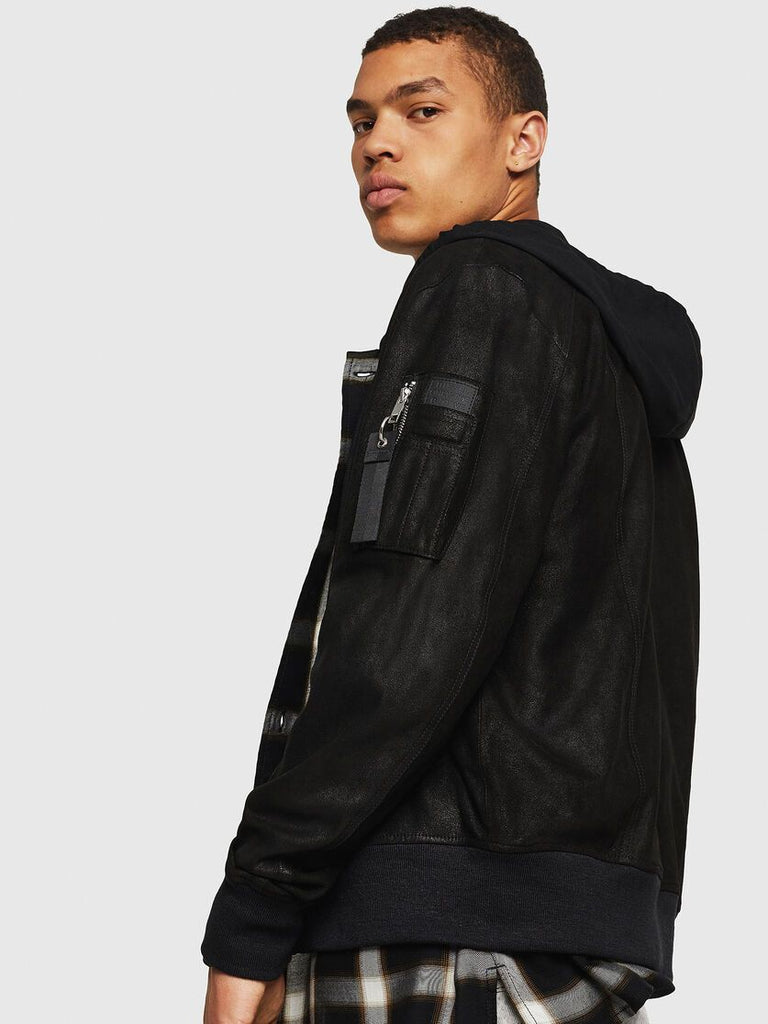 DIESEL L-NIKOLAI Bomber jacket in waxed suede – Express Current