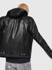 DIESEL L-SOLOVE Leather and nylon biker jacket