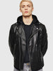 DIESEL L-SOLOVE Leather and nylon biker jacket