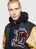 DIESEL L-ANTON Hooded bomber jacket in mixed fabrics