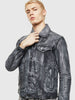 DIESEL L-NHILL Treated leather trucker jacket