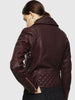 DIESEL L-YLE Biker jacket in leather with zips