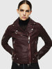 DIESEL L-YLE Biker jacket in leather with zips