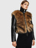 DIESEL L-BURG Bomber jacket in naplak and faux fur