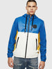 DIESEL L-CARR Leather jacket with colour-block design