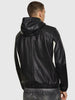 DIESEL L-CARR Leather jacket with colour-block design