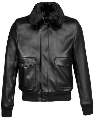 Schott NYC Cowhide Slim Fit Bomber Leather Jacket