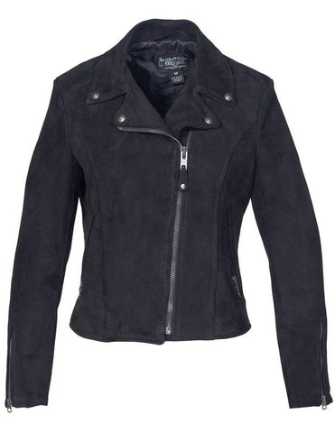 SCHOTT NYC Women's Fitted Suede Motorcycle Jacket