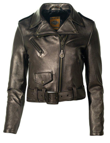 SCHOTT NYC Women's Metallic Lambskin Cropped Perfecto® Jacket