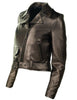 SCHOTT NYC Women's Metallic Lambskin Cropped Perfecto® Jacket