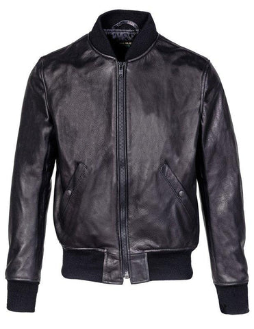 Schott NYC Lightweight Natural Pebble Cowhide Leather Bomber Jacket