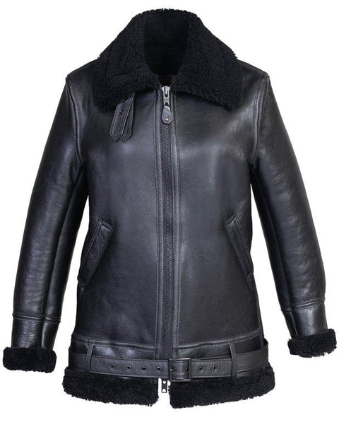 SCHOTT NYC Women's Long Sheepskin B-3 Jacket