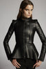 DSQUARED2 Peplum Leather Biker Jacket