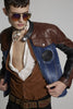 DSQUARED2 Mixed Leather And Denim Biker Jacket