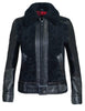 SCHOTT NYC Women's Sheepskin Jacket with Cowhide Trim