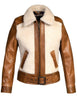 SCHOTT NYC Women's Sheepskin Jacket with Cowhide Trim