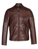 Schott NYC Waxed Natural Pebbled Cowhide Café Leather Jacket