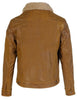 Schott NYC Men's Waxy Naked Buffalo Trucker with Sheepskin Collar Leather Jacket