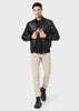 EMPORIO ARMANI  Lambskin nappa leather bomber jacket with a soft feel