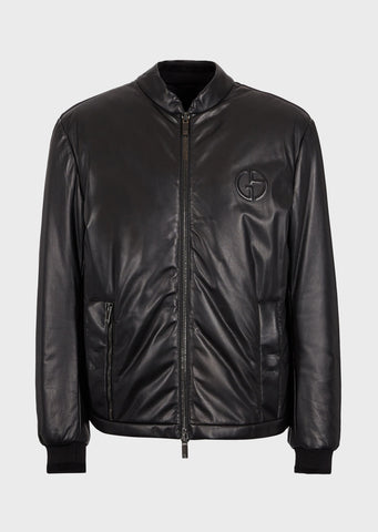 GIORGIO ARMANI  Blouson with leather front and quilted rear