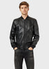 EMPORIO ARMANI  Bomber in semi plant origin nappa leather with all-over embossed logo