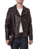 Schott NYC Hand Oiled Lightweight Naked Perfecto® Motorcycle Leather  Jacket with Plaid Cotton Lining