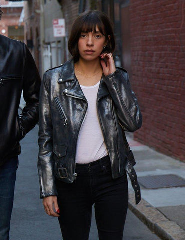 SCHOTT NYC "Heavy Metal Girl" boyfriend cut moto jacket