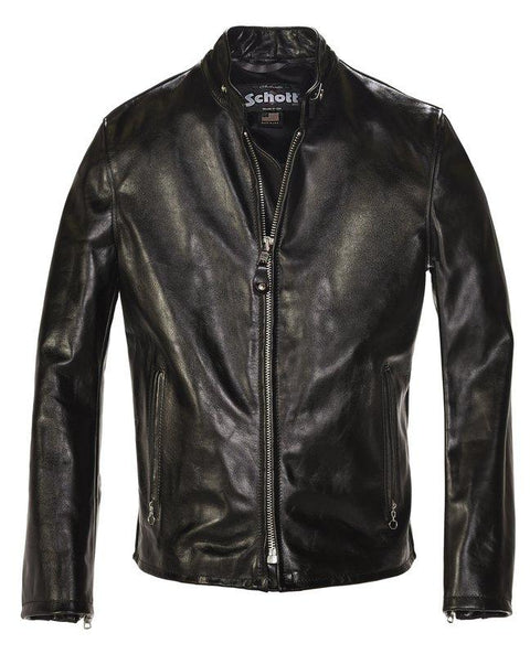 Schott NYC Cowhide Casual Racer Leather Jacket