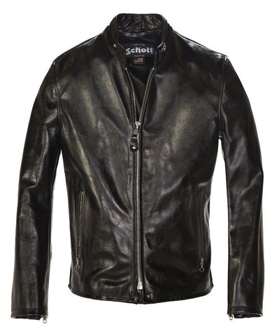 Schott NYC Cowhide Casual Racer Leather Jacket