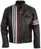 Schott NYC Easy Rider Striped Leather Motorcycle Jacket