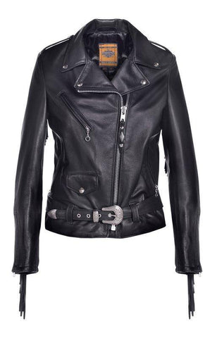 Schott Nyc Women's Fringed Motorcycle Jacket