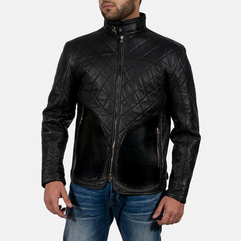 Cafe Racer Equilibrium Black Leather Jacket