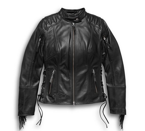 Harley Davidson Women's Boone Fringed Leather Jacket