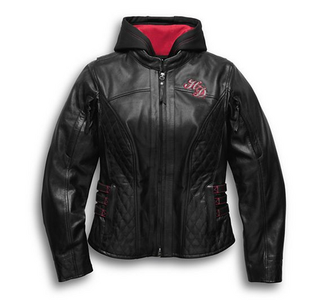 Harley Davidson Women's Scroll Skull 3-in-1 Leather Jacket