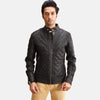 Cafe Racer Henry Quilted Black Leather Jacket