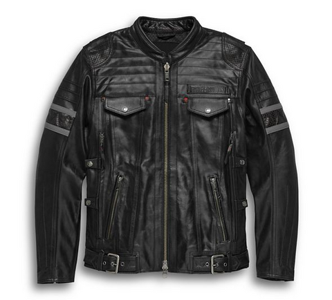 Harley Davidson Men's H-D® Triple Vent System™ Wick Twister Leather Jacket