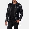 cafe Racer Mystical Black Leather Jacket