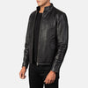 Cafe Racer Alex Black Leather Biker Jacket